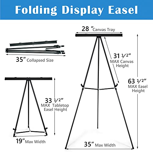 Falling in Art Aluminum Flip Chart Display Easel Stand with Adjustable Floor for Boardroom, Whiteboard, Paper Pads, Signage, 63 1/2'' High, Black - style: Black 1-Pack
