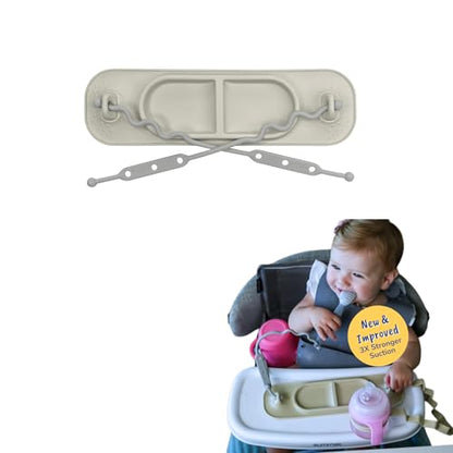 BUSY BABY Silicone Mini Mat - NEW and Improved Suction Cups, 2 Straps to Secure Baby Essentials, Self Feeding, Baby Led Weaning, Travel Wet Bag Included (Tan Mini) - color: Tan Mini