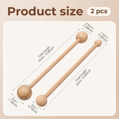 2 Pcs Wooden Throwing Stick for Pottery Shaping, Ceramic Throwing Tool Pottery Throwing-Tools Clay Hand Building Tools Trimming Tool for Pottery-Making