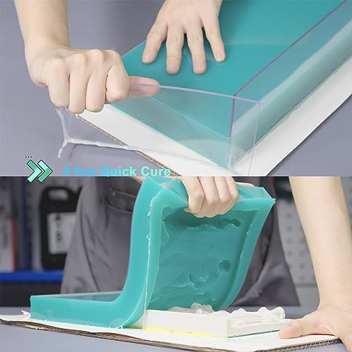 BBDINO Super Elastic Liquid Silicone Mold Making 8A Jade Green 4.4 Lbs Kit | 1A:1B Mix Self Degassing 3h Fast Cure Platinum Liquid Silicone Mold Making of Casting with Resins |Plaster |Candle |Soap etc. - color: 70.6 Oz Jade Green