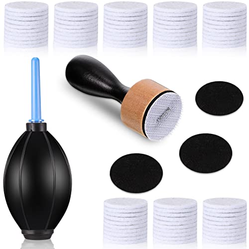 Outus 54 Pcs Alcohol Ink Supplies Include 1 Air Blower, 1 Mini Applicator Tool Mini Ink Blending Tool, 50 Replacement Felts and 2 Replacement Foam Pads for Scrapbooking Painting Drawing Art Supplies
