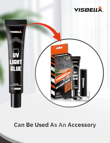 Visbella UV Glue Refill Pack for the UV Resin Liquid Plastic Welding Kit with Light, UV Lamp not Included, Cured in Seconds Bond Repair for Metal, Wood, Ceramic, Glass, Jewelry & More, 2 Tubes