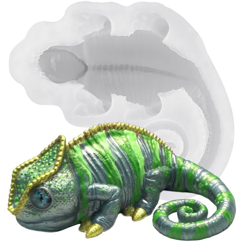 Lizard Resin Silicone Mold Chameleon Animal Epoxy Casting Kit Palm Size - color: Chameleon