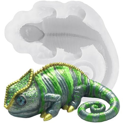 Lizard Resin Silicone Mold Chameleon Animal Epoxy Casting Kit Palm Size - color: Chameleon