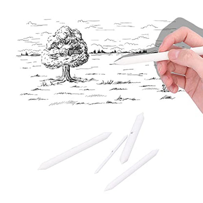 Srliya Blending Stumps and Tortillions Set Drawing Tools with 2pcs Sandpaper for Sketching