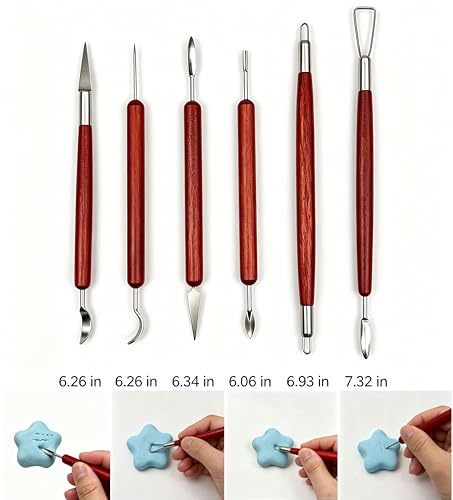 DaChihSheng 27 Pcs Clay Tools Kit Pottery Tools Polymer Clay Sculpting Tools Kit for Carving Air Dry Clay Tools Set for Adults Clay Sculpting Tools Ceramic Tools Graving Tools use for DIY Handicraft - color: Beige + Brownish Red