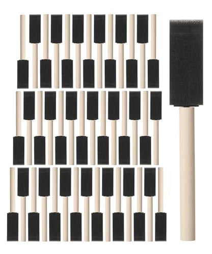 Bates Foam Paint Brushes, 1", 40 Pack - Sponge Brushes for Painting, Staining, and Mod Podge - color: Black, size: 1 inch, 40 Pack