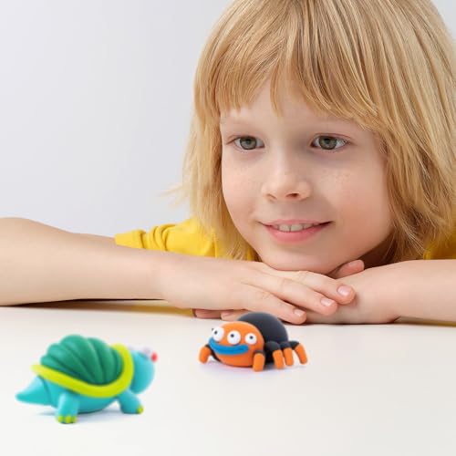 Hey Clay 15 Cans Set - Colourful Modelling Kids Air-Dry Clay 15 Cans with Sculpting Tools and Fun Interactive Instructions for Children Age 3+ (Exotic Pets) - style: Exotic Pets