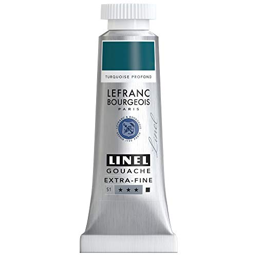 Lefranc & Bourgeois Linel Extra-Fine Gouache Paint, 14ml Tube - Gouachefarbe, Dark Turquoise - color: Dark Turquoise, size: 14ml Tube - Gouachefarbe