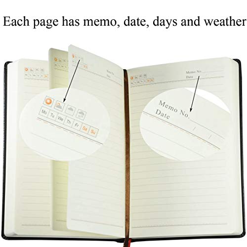 Lemical Thick Leather Journal Notebook 720 Pages Writing Journal Thick Notebook 360 Sheets Lined Paper Journal Notebook Travel Diary Ideal Gift for Anniversary Birthday Holiday Fathers Day - size: Small without gift box & pen - Variant 2