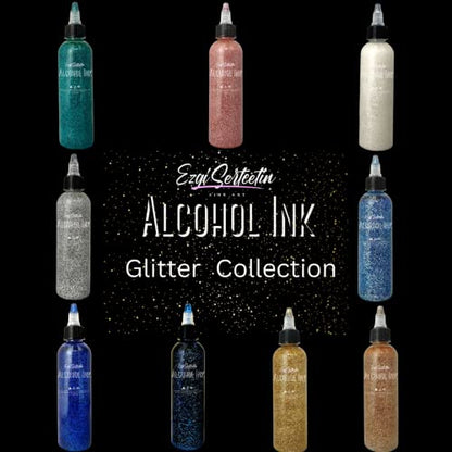Premium Alcohol Ink|Metallic or Glitter Vibrant|High Saturated Unique Colors|4oz|for Tumblers,Coasters,Resin Dye,Alcohol Ink Paper,Yupo,Resin Petri Dish|by Ezgi Sertcetin (Metallic Burgundy) - color: Metallic Burgundy
