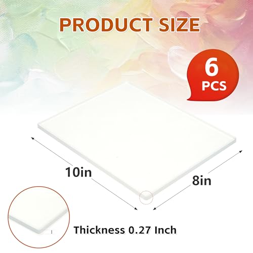 bimiti 6-Pack Gel Printing Plates 8"x10" – Reusable Monoprinting Supplies for Artists & Crafters, Easy Clean Gel Plate for Card Making, Scrapbooking, Mixed Media & DIY Crafts