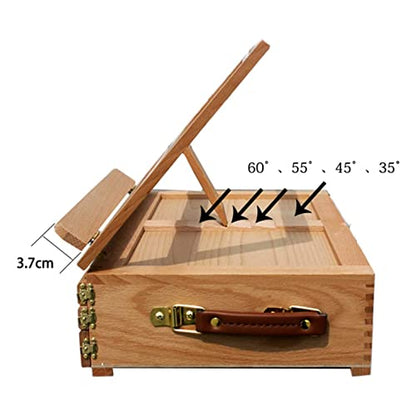 Portable Desktop Easel Art Supplies Painting Storage Box Multifunction Adjustable Wooden Tabletop Easel