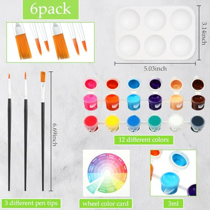 Dinifee 6 Pack Pre Drawn Canvas for Painting Pre Printed Canvas Kit 8 x 10 Inch Stretched Cotton Paint and Sip Set for Adults Couple Party Graduation Summer Date Night(Mixed Style) - style: Mixed Style