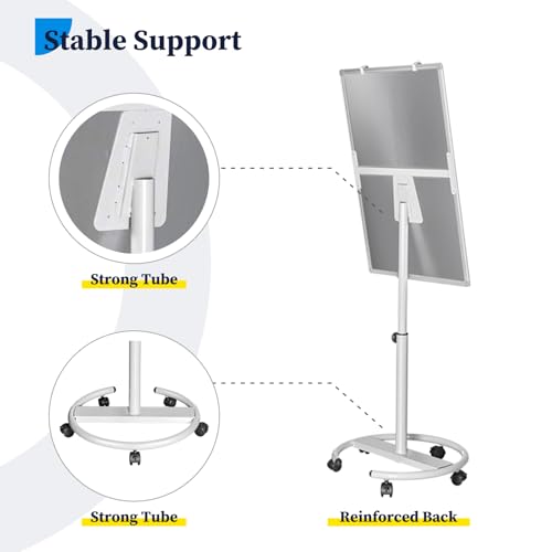 Mobile Whiteboard – 36 x 24 inches Portable Magnetic Dry Erase Board, 3' x 2' Stand Easel White Board Dry Erase Easel Standing Board with Flipchart Hooks - color: White, size: 24"W x 36"H
