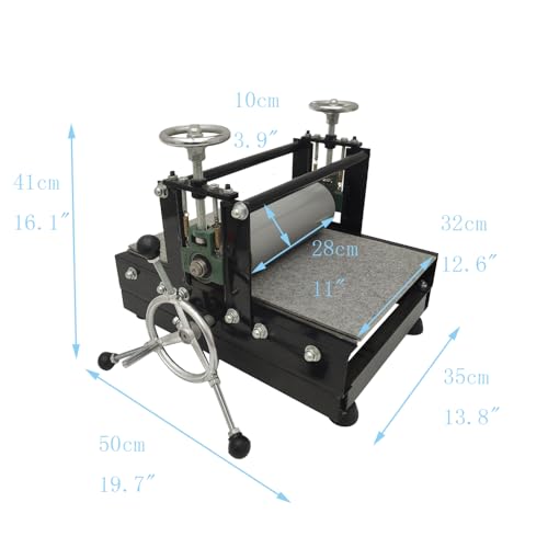 Maisutseb Tabletop Slab Roller for Printmaking 19.7 * 12.6in Manual Printmaking Machine | Uniform Pressure, 1.57in Adjustable Height, Durable Construction, Easy Operation