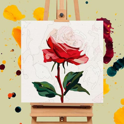 Offito Framed Paint by Numbers Kit for Adults Beginners & Kids Ages 8-12, Rose Flower Acrylic Easy Paint by Number with Frame, Paint by Number Kits on Canvas Framed (10 * 10 Inch, Without Easel) - color: BOP1PF12, size: 10 x 10 Inch