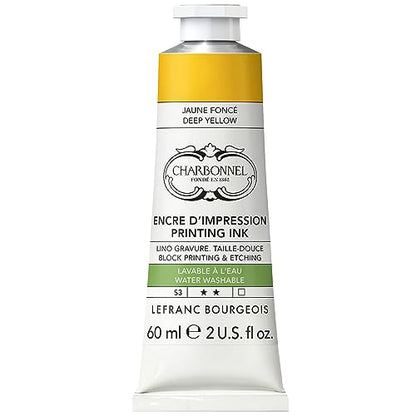 Lefranc Bourgeois Charbonnel Professional Printing Waterwashable Ink, 60ml (2-oz) Deep Yellow - color: Deep Yellow, style: 60ml (2-oz)