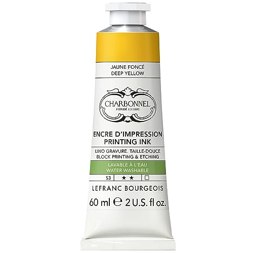 Lefranc Bourgeois Charbonnel Professional Printing Waterwashable Ink, 60ml (2-oz) Deep Yellow - color: Deep Yellow, style: 60ml (2-oz)