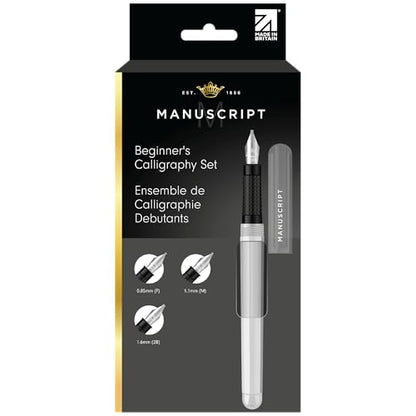 MANUSCRIPT Calligraphy Kit for Beginners Pen Company Beginner Calligraphy Set with Pen, Nibs, Ink Cartridges and Instruction Guide