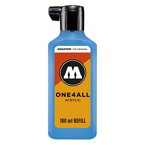 Molotow ONE4ALL Acrylic Paint Refill, For Molotow ONE4ALL Paint Marker, Shock Blue Middle, 180ml Bottle, 1 Each (692.161) - color: Shock Blue Middle, size: 6.1 fl oz
