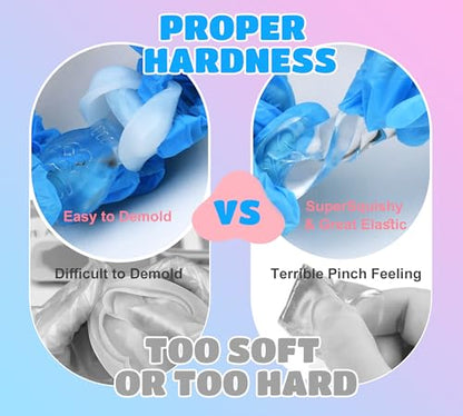 Transparent Liquid Silicone for Taba Squishy Kit - 18oz 1:1 Ratio Mixed Super Soft Silicone Rubber for Squishies Making, Perfect DIY Stress Relief Gift Making Kit for Squishy Maker, Bear, Cat's Paw