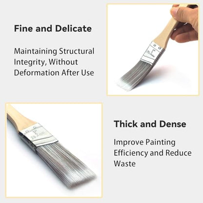 King Origin 10-Pack Professional Angled Paint Brushes Set (1", 1.5", 2", 2.5", 3") Synthetic Wall & Trim Brushes for Cutting Edges, Cabinets, Touch-Ups | Reusable Bulk Paintbrush Kit - size: Multi-size, 10 Pack