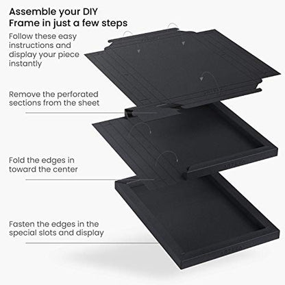 ARTEZA Mixed Media Paper Foldable Canvas Pad, 8x11 Inches, 20 Sheets, Black Paper