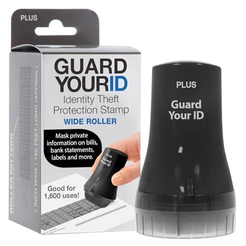 Guard Your ID Wide Advanced Roller 2.0 Identity Theft Prevention Security Stamp Black - color: Black, size: wide