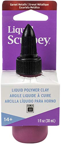 Liquid Sculpey® Liquid Polymer Oven-Bake Clay, Garnet Red Metallic, 1 oz. Bottle, Great for Jewelry, Holiday, DIY, Mixed Media, Window clings, Home décor and More! Perfect for Beginners to Artists! - color: Garnet Metallic, size: 1 oz