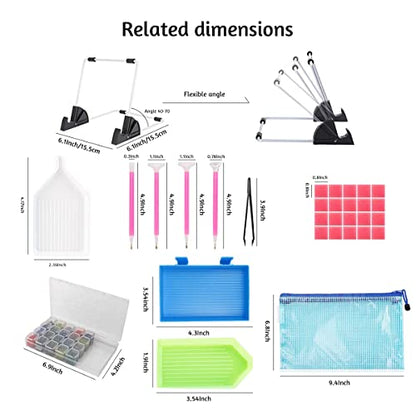 LIRUNQIU B4 Diamond Painting LED Light Pad Kit | Includes storage case, pens, stand, pad board. Ideal for adults, full drill diamond art. Complete 5D tool set. - size: B4 Led Pad