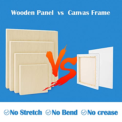 Falling in Art Unfinished Birch Wood Canvas Panels Kit, 8 Pack of 4 Sizes Studio 3/4’’ Deep Cradle Boards for Pouring Art, Crafts, Painting, and More - size: 6*6 8*8 10*10 12*12 2-Pack