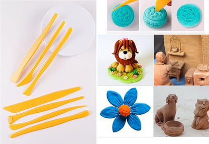 YYaaloa 14pcs Set Plastic Crafts Clay Modeling Tool Pottery Carving Tools for Shaping and Sculpting for Ceramics Clay Pottery (Plastic Knife-14pcs)