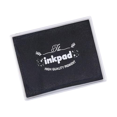 1Pc Oil Based Inks Pad Washable Craft Inks Mat Stamp Assorted Color for Journaling Scrapbooking Traditional Color Stamp - color: Black