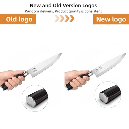 imarku Chef Knife 8-Inch Pro Japanese Kitchen Knife High-Carbon Stainless Steel Paring Knife Ergonomic Handle Rasor Sharp Single-Bevel Edge Gift for Men - color: Classic Black