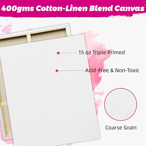 Stretched Canvas for Painting, 2Pack 36X48 Large Canvas for Painting, 15 Oz Triple Primed 2/3" Profile Cotton Professional Artist Quality Blank Canvas,Ready to Paint, Art Supplies for Acrylic, Oil - size: 2PK 36x48