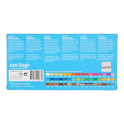 Van Gogh Watercolor Paint Set, Metal Tin, 48-Half Pan - color: 48 General (Metal Tin), style: Half Pan
