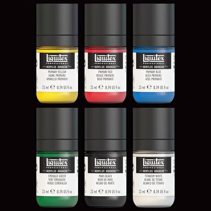 Liquitex Professional Acrylic Gouache Paint, 6 x 59ml (2-oz), Primaries Set - style: Primaries Set 6 x 59ml (2-oz)