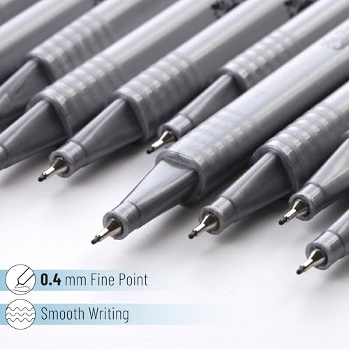 Mr. Pen- Black Fineliner Pens, 24 Pack, 0.4mm Fine Point | Smooth Bible Journaling Pens Bulk for Note-Taking, Sketching, Planning, Art Projects, Small Detailing, Fine-Ink Drawings - color: Black, size: 24 Pack