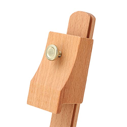 SUNGOOYUE Tabletop Wooden Studio Easel Adjustable H Frame Drawing Board in Red Beech with Electroplating Hardware Height and Angle Adjustment for Artists Home
