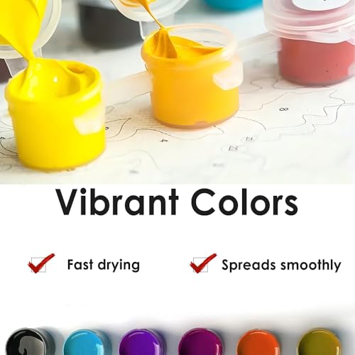 TAOPAOLAB Summer Street Paint by Numbers Kit for Adults - DIY Summer Day with Vending Machines and Storefront Painting on Canvas 16x20 Inch, Acrylic Paint Set for Beginners, Art for Home Decoration
