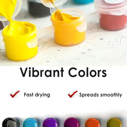 TAOPAOLAB Summer Street Paint by Numbers Kit for Adults - DIY Summer Day with Vending Machines and Storefront Painting on Canvas 16x20 Inch, Acrylic Paint Set for Beginners, Art for Home Decoration