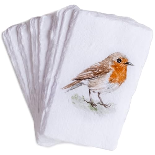 Wanderings Handmade Deckle Edge Cards - Only 2" x 3.5" - Thick 150 GSM - Pack of 50 – Blank Deckled Edge Place and Name Cards for Table Setting, Gift Tags, Price Tags - size: 3.5"x2"