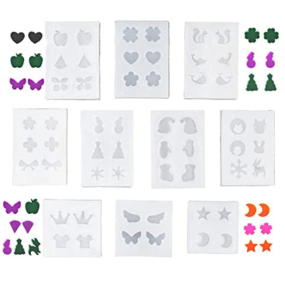 Silicone Mold for Resin Ear Stud Casting - Earrings molds Charms Casting Mould- Epoxy Resin Jewels Shapes to Mold