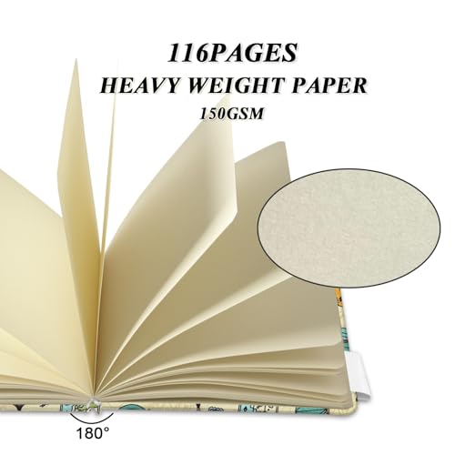 5" x 5" Hardcover Sketch Book,Small Mixed Media Sketch Pad,58 Sheets 150GSM Acid-Free Artist Drawing Paper,Travel Journal Blank Notebook for Adults Painting,Illustration,Art Supplies.Travel - color: 150gsm Cloth-travel