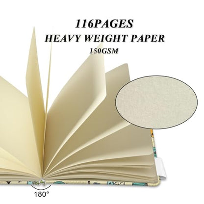 5" x 5" Hardcover Sketch Book,Small Mixed Media Sketch Pad,58 Sheets 150GSM Acid-Free Artist Drawing Paper,Travel Journal Blank Notebook for Adults Painting,Illustration,Art Supplies.Travel - color: 150gsm Cloth-travel