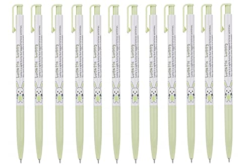 ZEESOON Xeno Lunatic Lunny 0.38mm Slim Ball Point Pen Dozen Box 12 Pcs, Made in Korea (Yellow Green 12pcs) - color: Yellow Green 12pcs