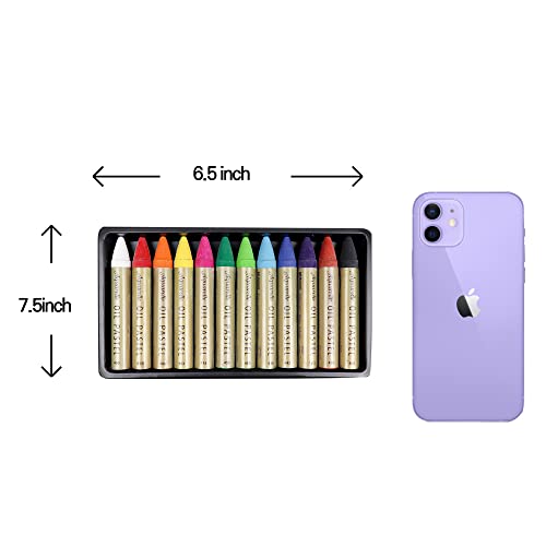 HA SHI Soft Oil Pastels Set (50 Sticks, 48 Colors) Water Soluble Oil Crayon 12 Color