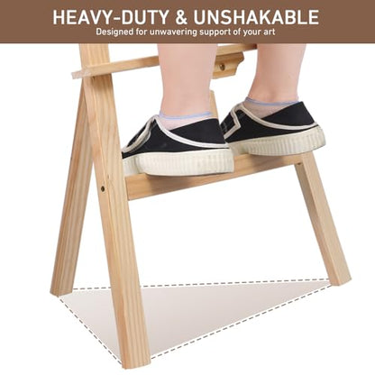Wooden Easel Stand for Sign and Painting - Adjustable Artist Easel for Adults - Home & Wedding Display, Art Easel with Canvas Holder for Studio, Classroom - color: Primary Colour