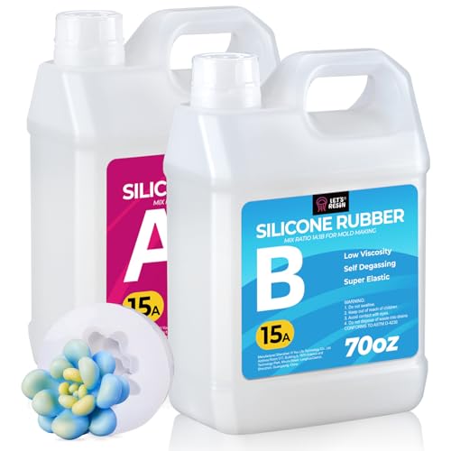 LET'S RESIN Silicone Mold Making Kit Liquid Silicone Rubber 140oz/1 Gallon Translucent Clear Mold Making Silicone-Mixing Ratio 1:1-Molding Silicone for Resin Molds,Silicone Molds Maker DIY Making - size: 140 oz